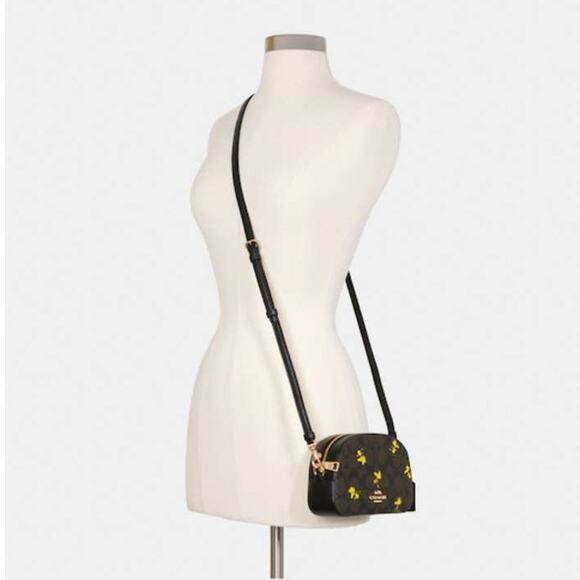 Limited Ed Coach X Peanuts Mini Serena Crossbody Signature Canvas w/ Woodstock - Picture 2 of 11